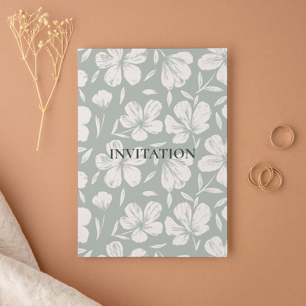 Carte d'invitation mariage Sauge en Fleurs