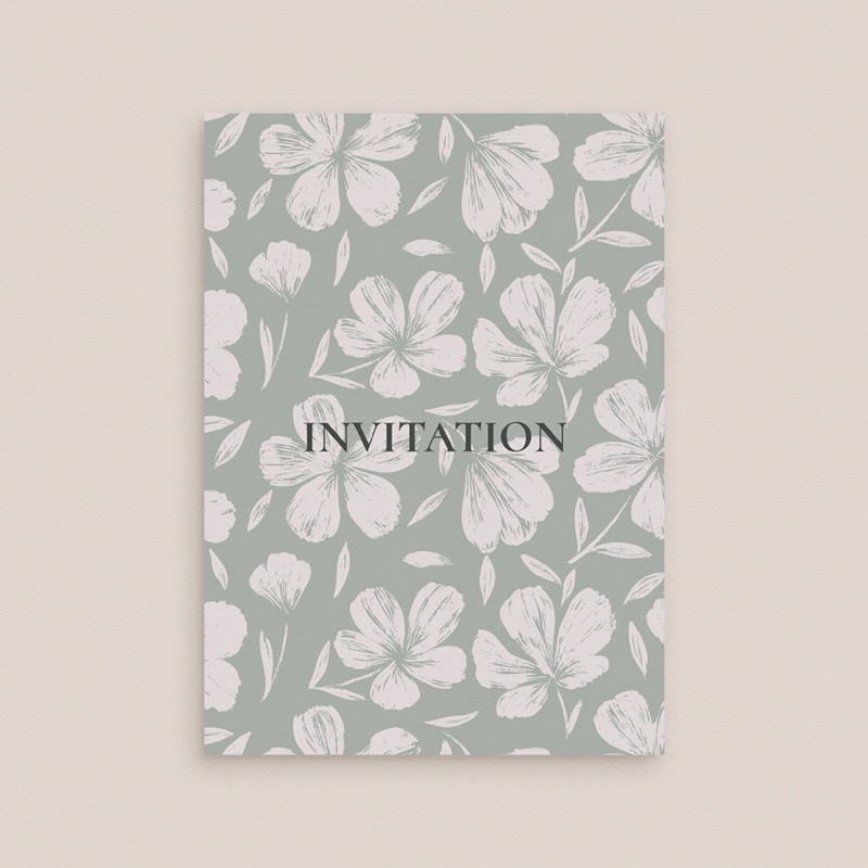 Carte d'invitation mariage Sauge en Fleurs gratuit