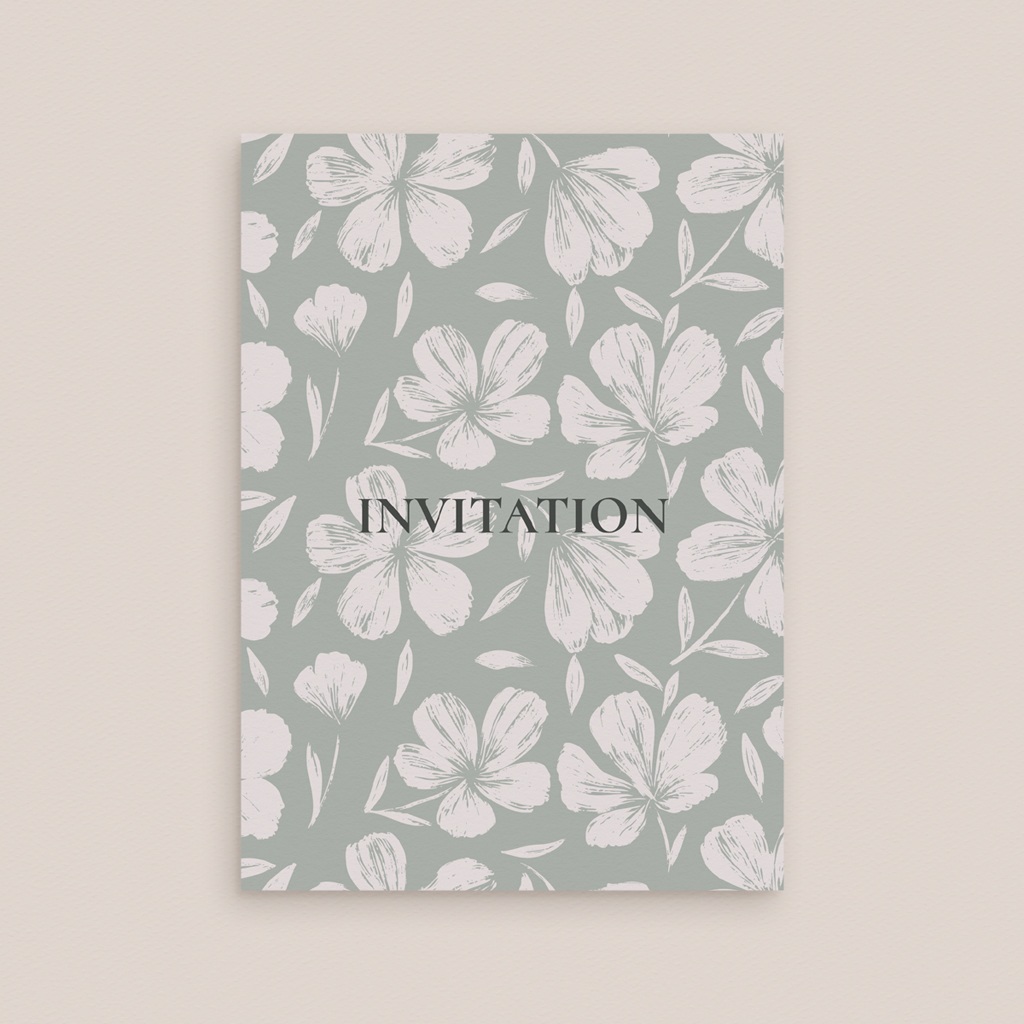 Carte d'invitation mariage Sauge en Fleurs gratuit