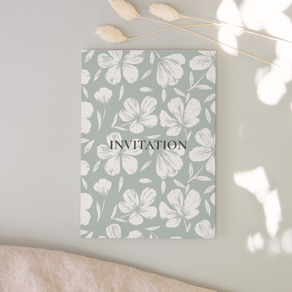 Carte d'invitation mariage Sauge en Fleurs