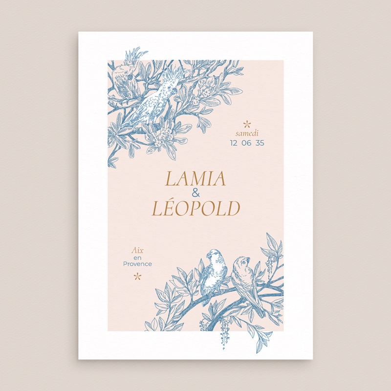 Faire-part de mariage Love birds gratuit