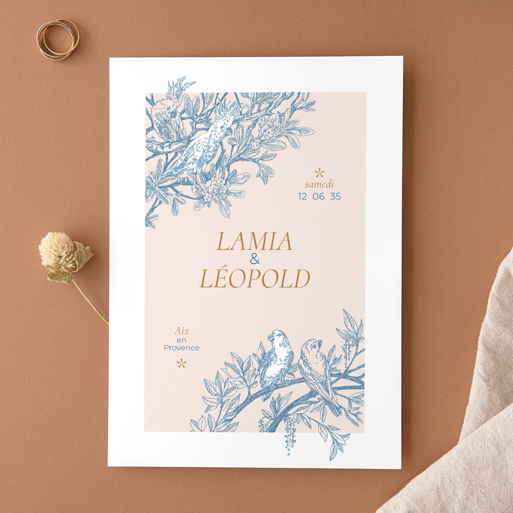 Faire-part de mariage Love birds
