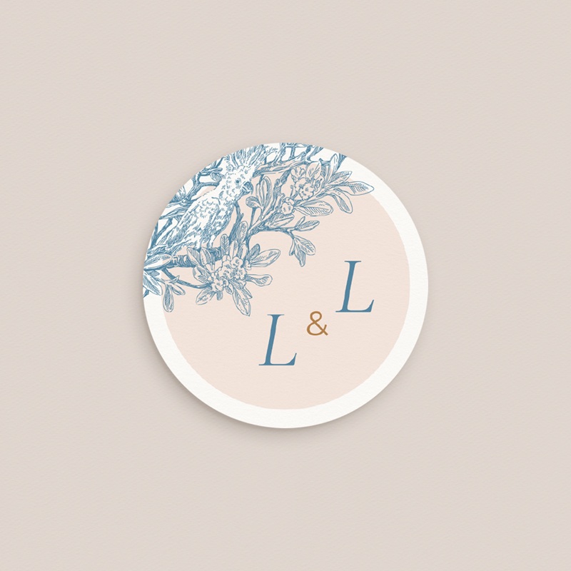 Etiquette enveloppes mariage Love birds pas cher