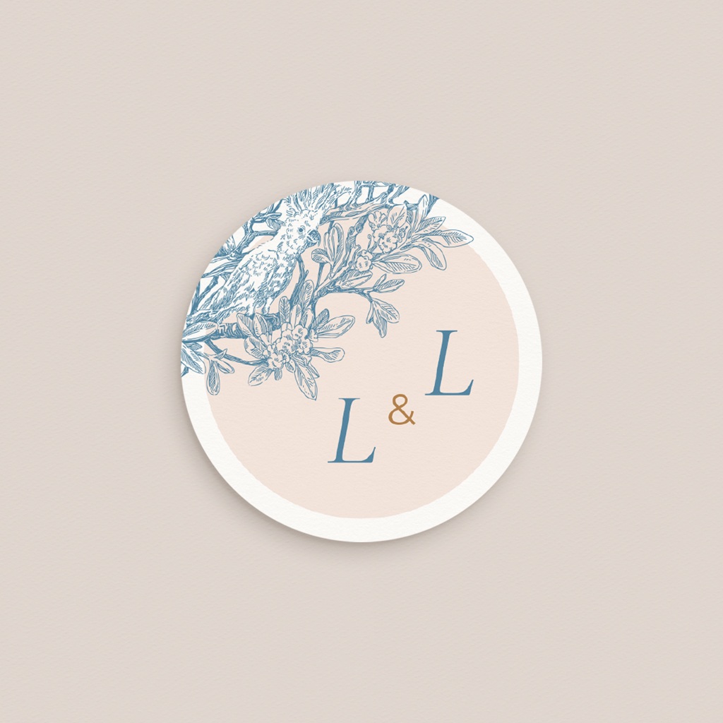 Etiquette enveloppes mariage Love birds pas cher