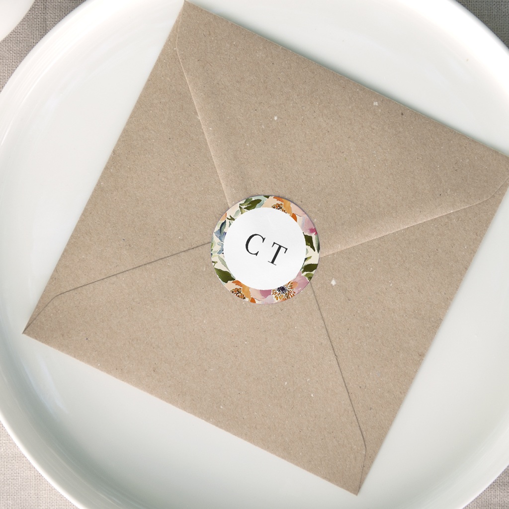 Etiquette enveloppes mariage Pastel Bloom