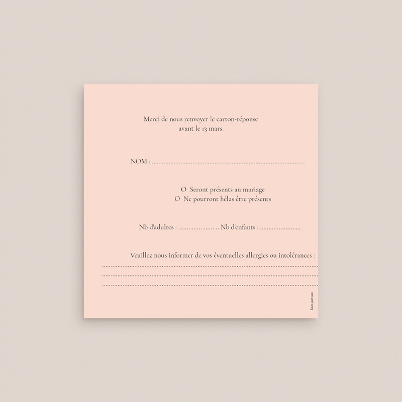 Carton réponse mariage Pastel Bloom pas cher