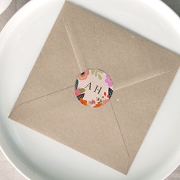 Etiquette enveloppes mariage Blooming Love