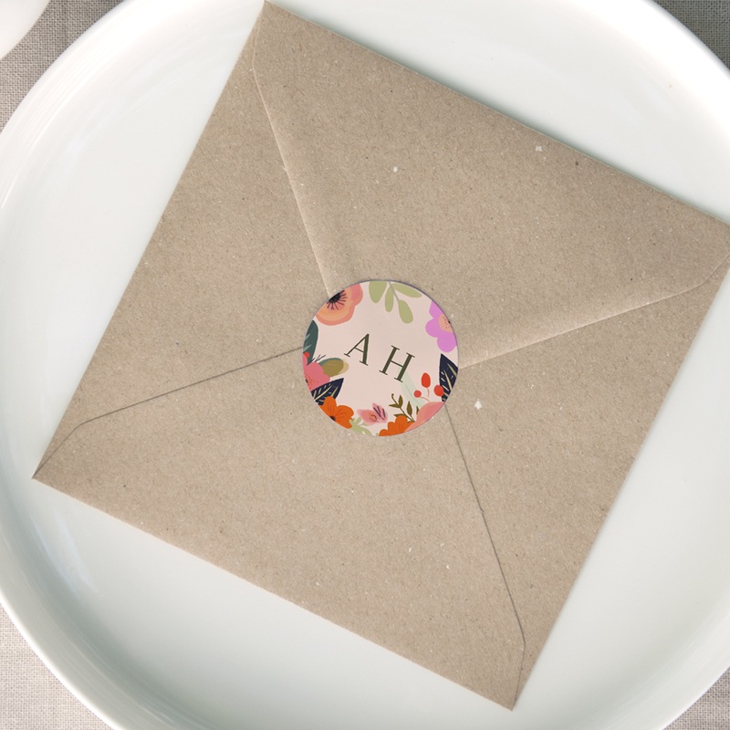 Etiquette enveloppes mariage Blooming Love