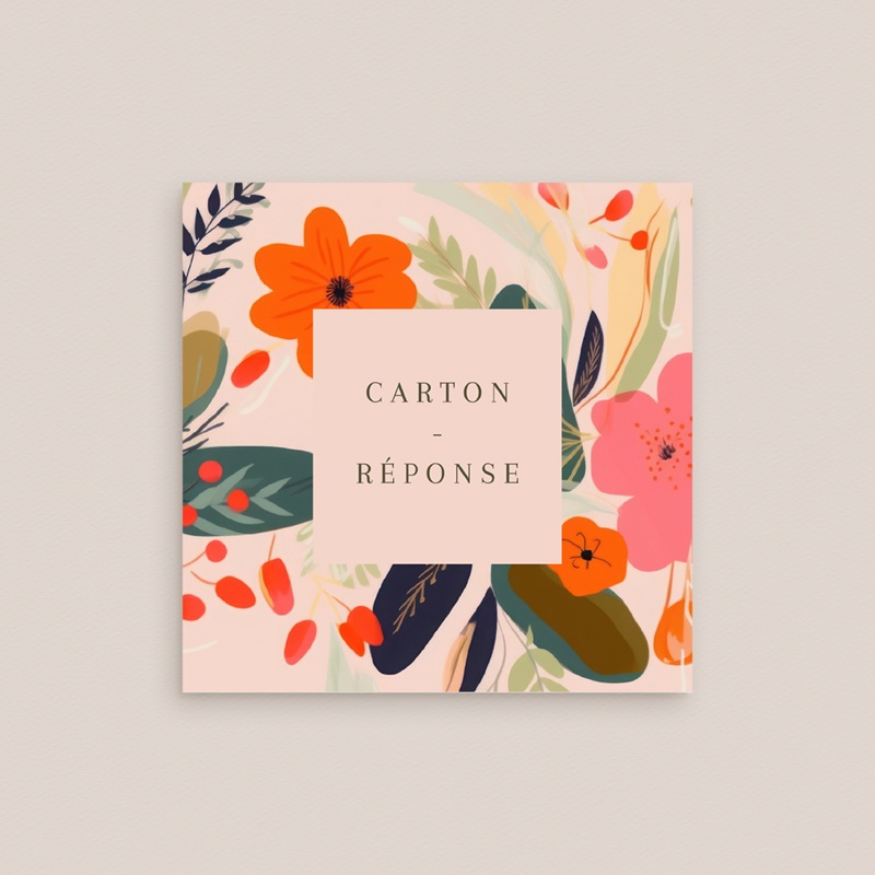 Carton réponse mariage Blooming Love gratuit