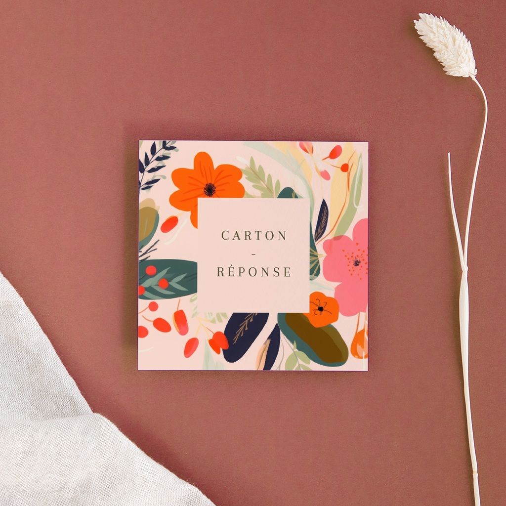 Carton réponse mariage Blooming Love