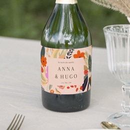 Etiquette bouteille mariage Blooming Love