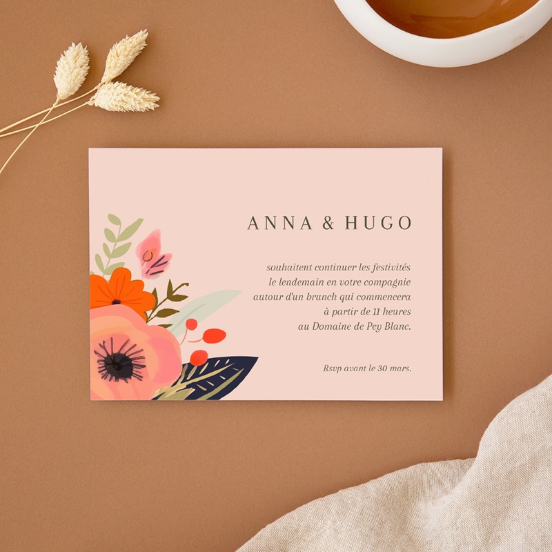 Carte d'invitation mariage Blooming Love