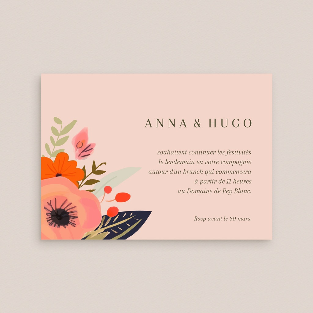 Carte d'invitation mariage Blooming Love gratuit