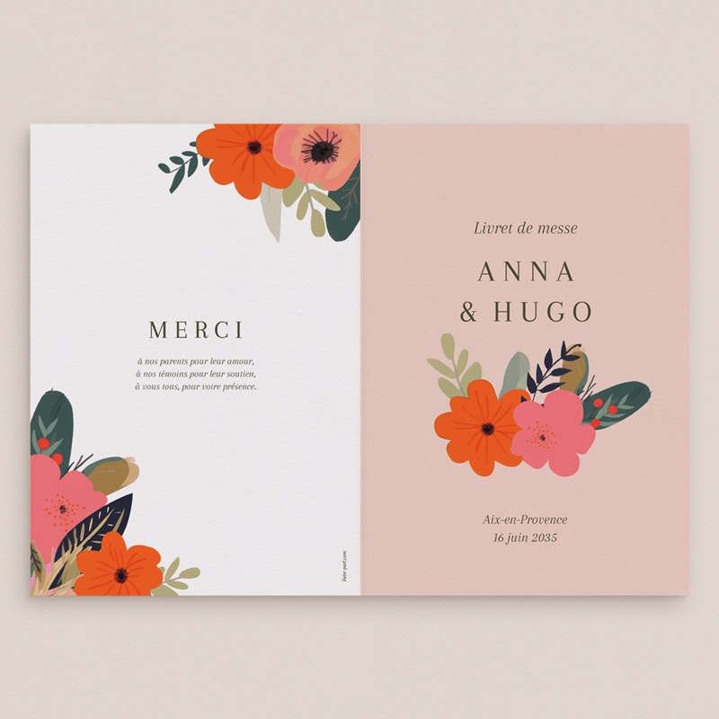 Livret de messe mariage Blooming Love gratuit