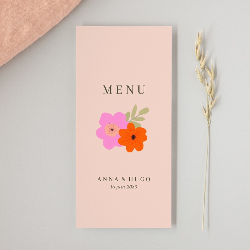 Menu mariage Blooming Love