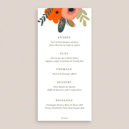 Menu mariage Blooming Love pas cher