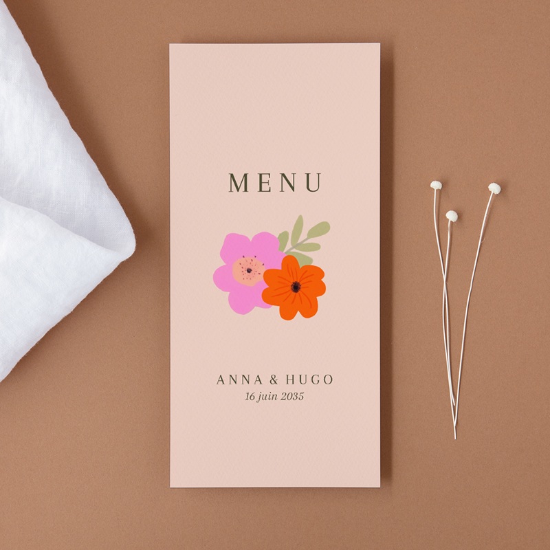 Menu mariage Blooming Love