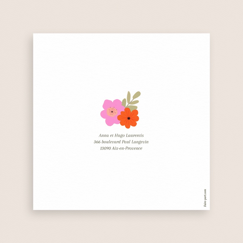 Carte de remerciement mariage Blooming Love