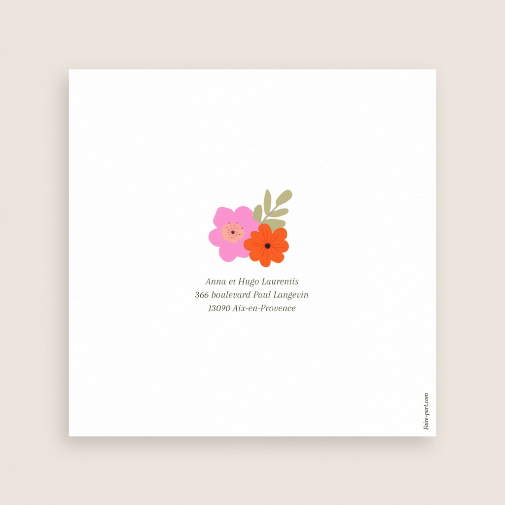Carte de remerciement mariage Blooming Love
