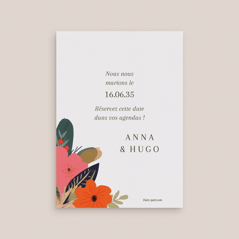 Save-the-date mariage Blooming Love pas cher