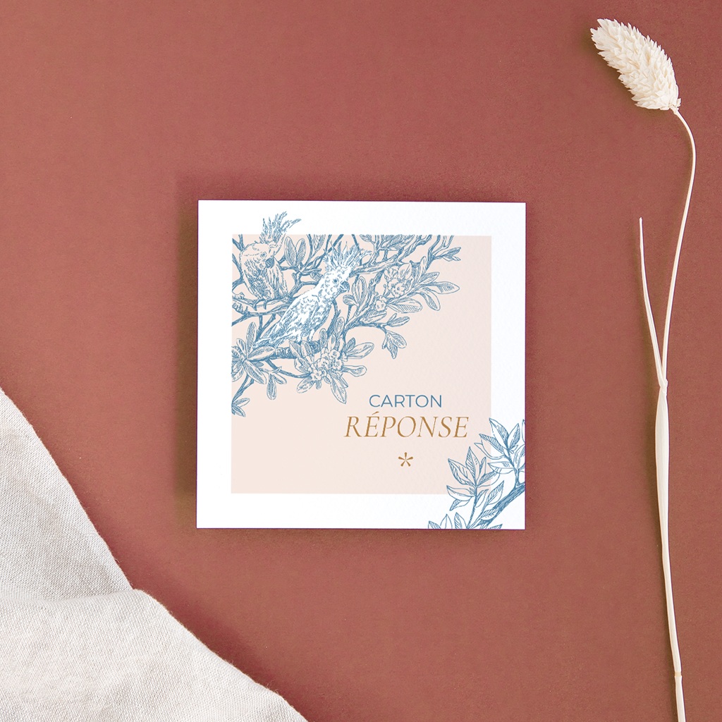 Carton r&eacute;ponse mariage Love birds