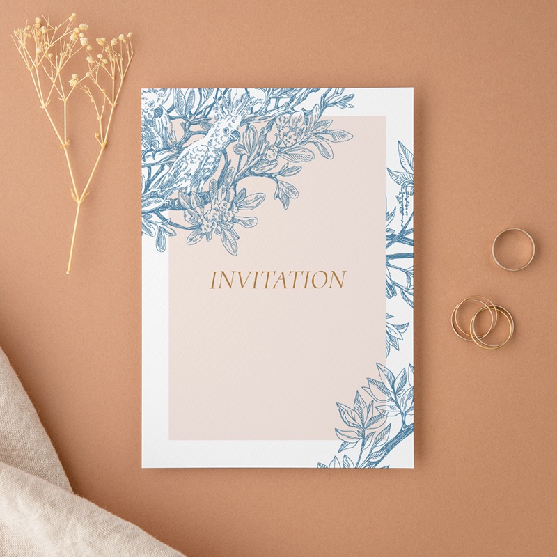 Carte d'invitation mariage Love birds