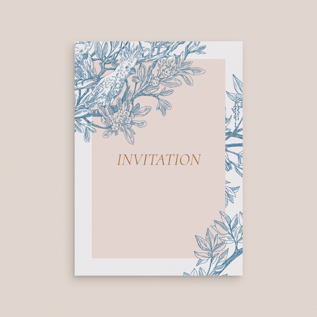 Carte d'invitation mariage Love birds gratuit