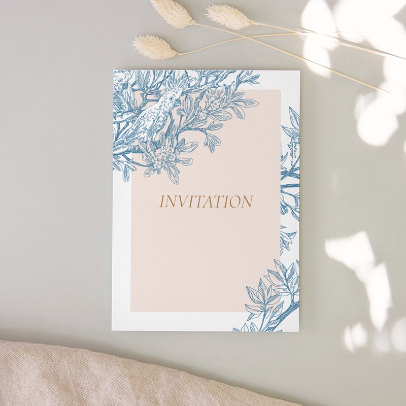 Carte d'invitation mariage Love birds