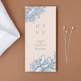 Menu mariage Love birds