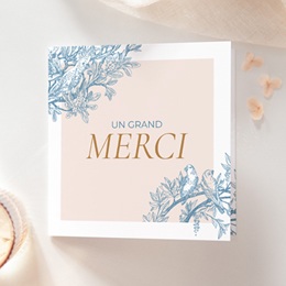 Carte de remerciement mariage Love birds