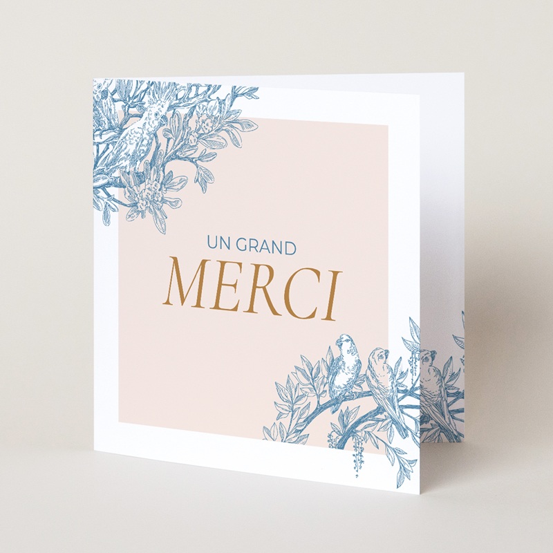 Carte de remerciement mariage Love birds pas cher