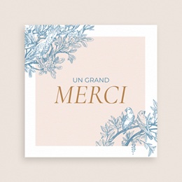 Carte de remerciement mariage Love birds gratuit