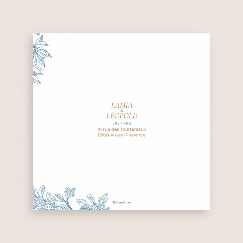 Carte de remerciement mariage Love birds