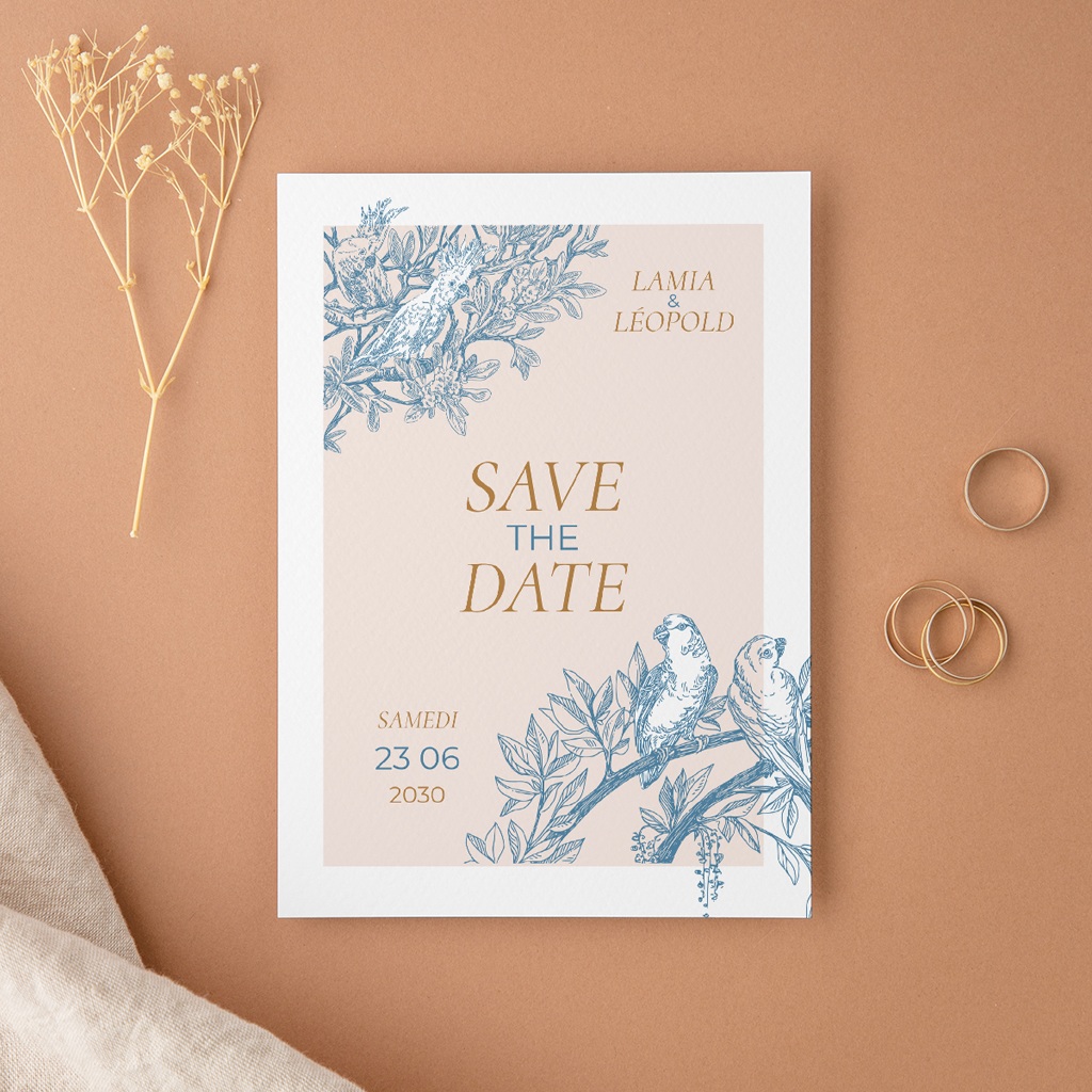 Save-the-date mariage Love birds