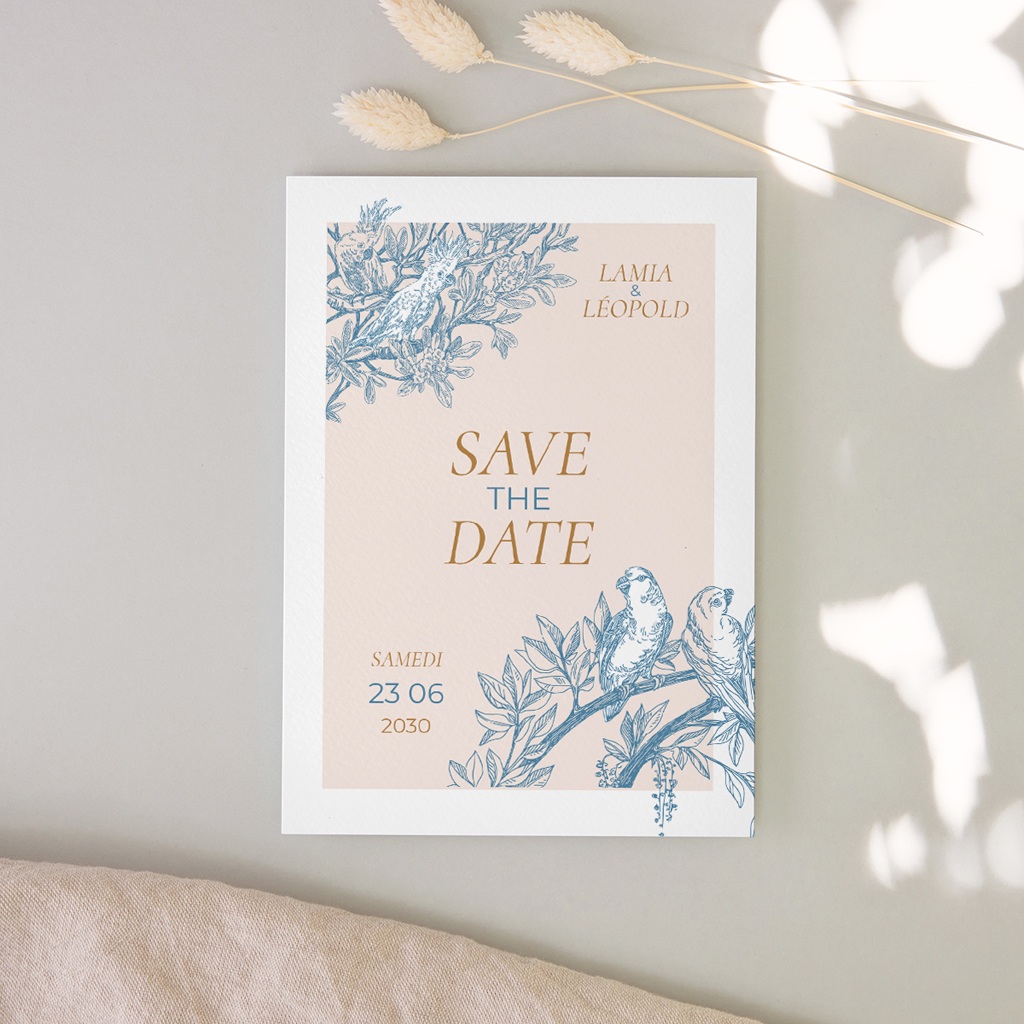 Save-the-date mariage Love birds