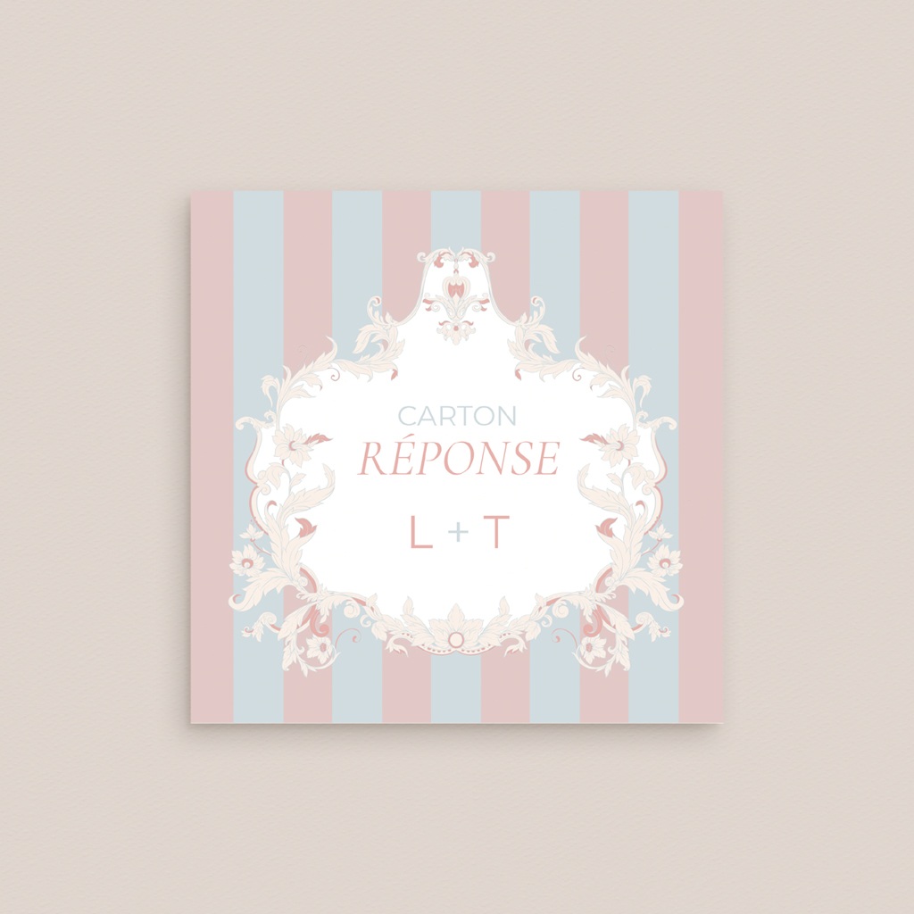 Carton réponse mariage Douce romance gratuit