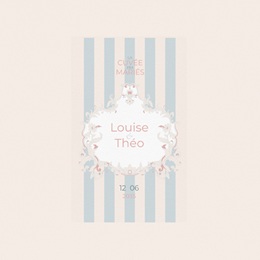 Etiquette bouteille mariage Douce romance pas cher