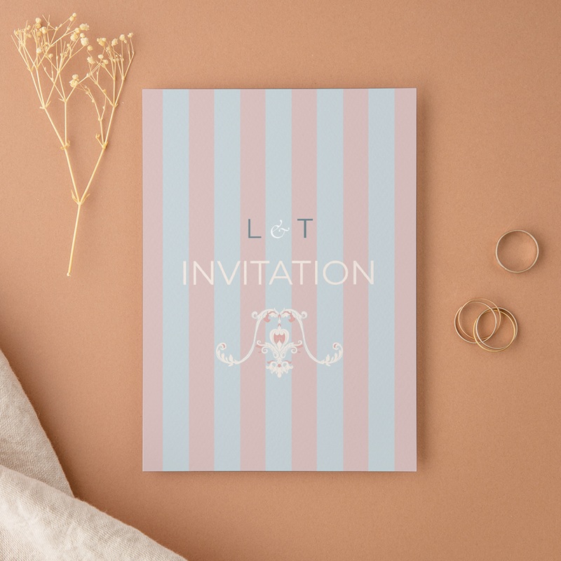 Carte d'invitation mariage Douce romance