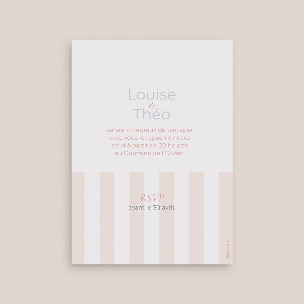 Carte d'invitation mariage Douce romance pas cher