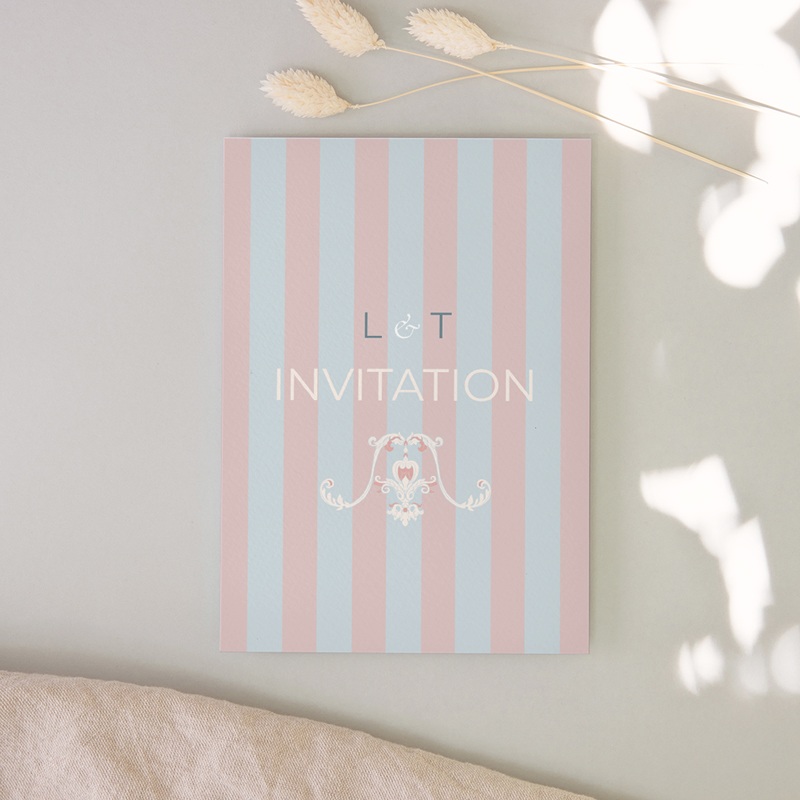 Carte d'invitation mariage Douce romance