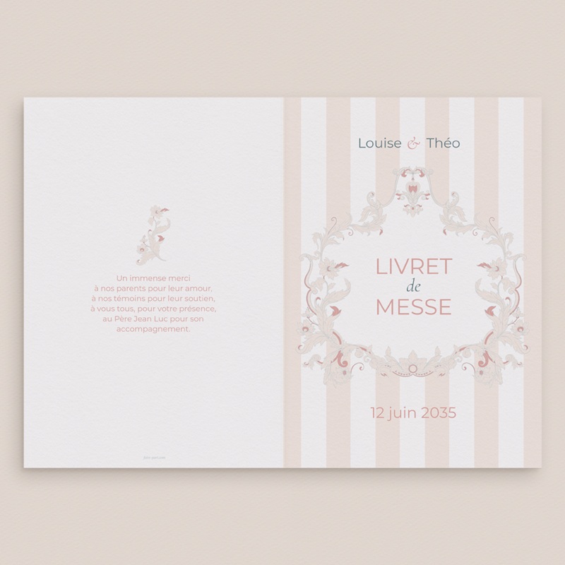Livret de messe mariage Douce romance gratuit