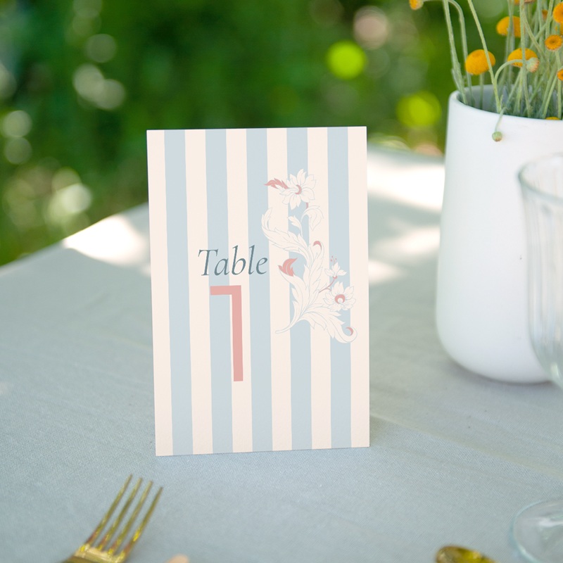 Marque table mariage Douce romance