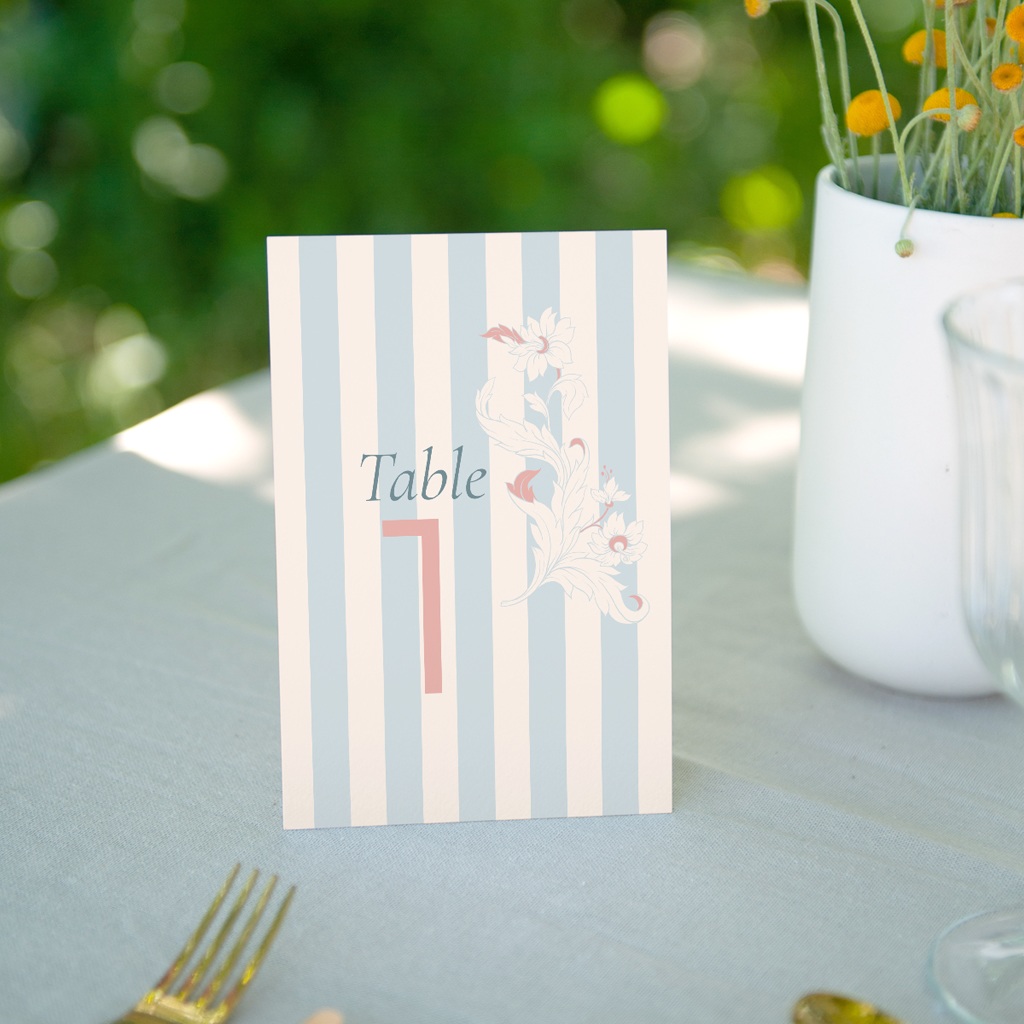 Marque table mariage Douce romance