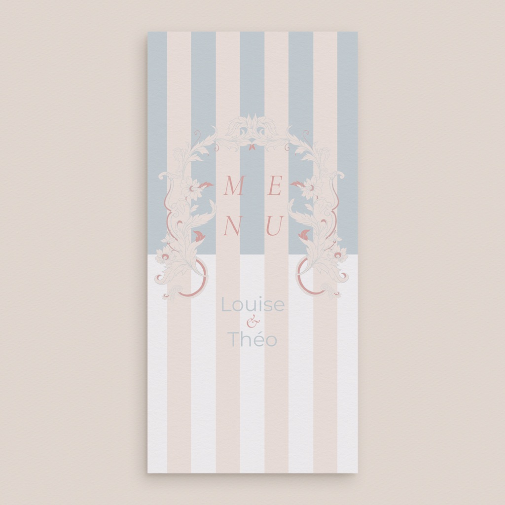 Menu mariage Douce romance gratuit