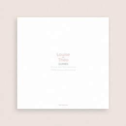 Carte de remerciement mariage Douce romance