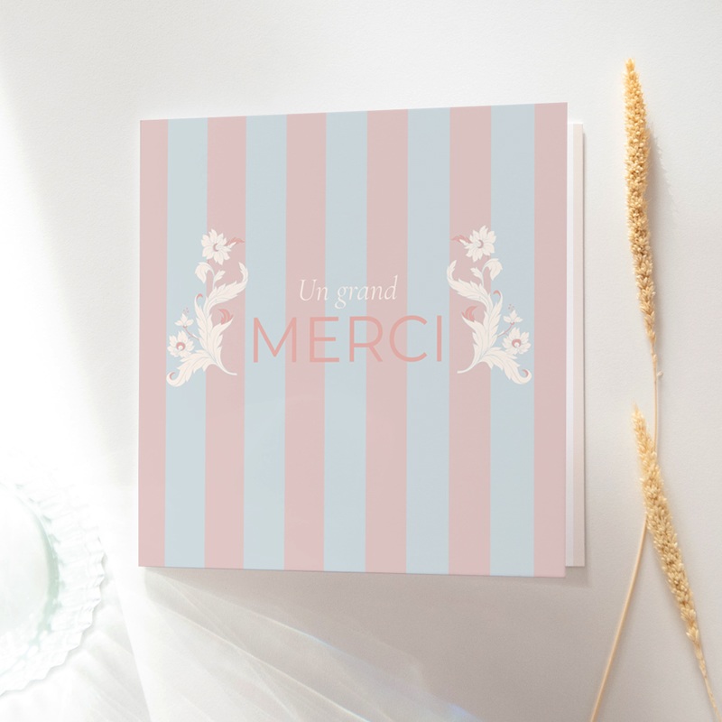 Carte de remerciement mariage Douce romance