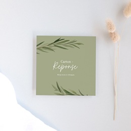 Carton réponse mariage Feuillage d'olivier