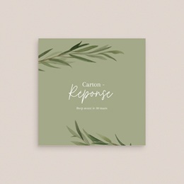 Carton réponse mariage Feuillage d'olivier gratuit