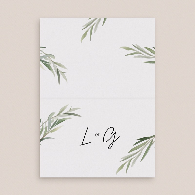 Marque-place mariage Feuillage d'olivier pas cher