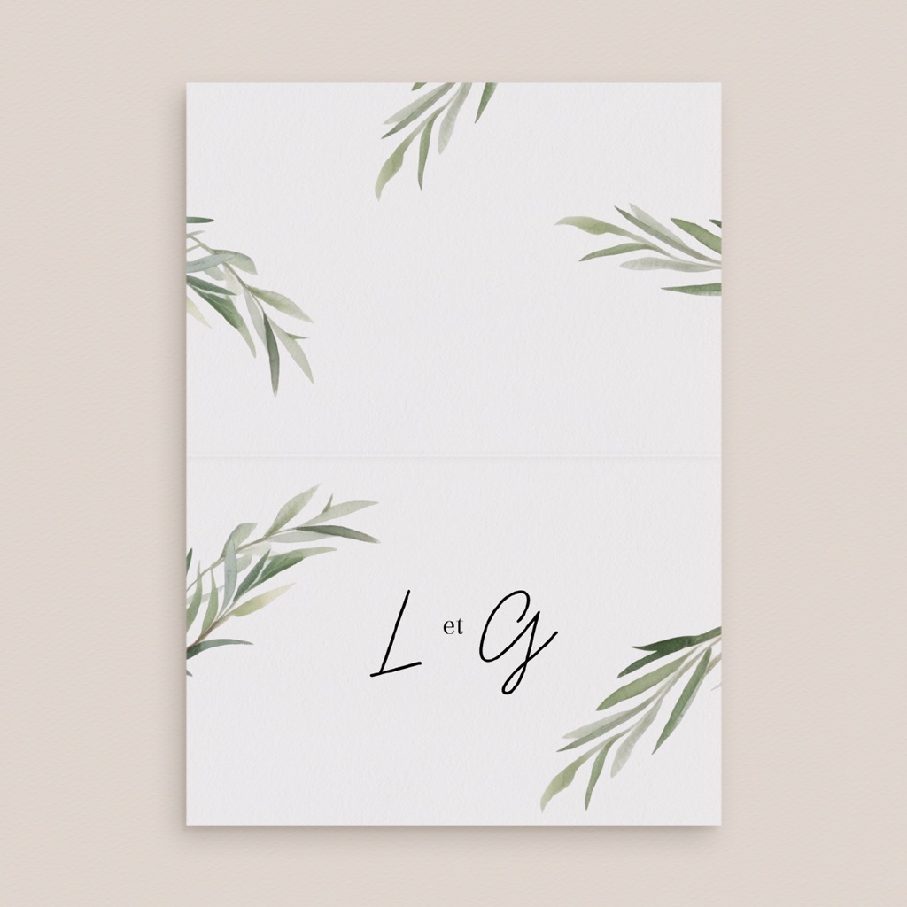 Marque-place mariage Feuillage d'olivier pas cher